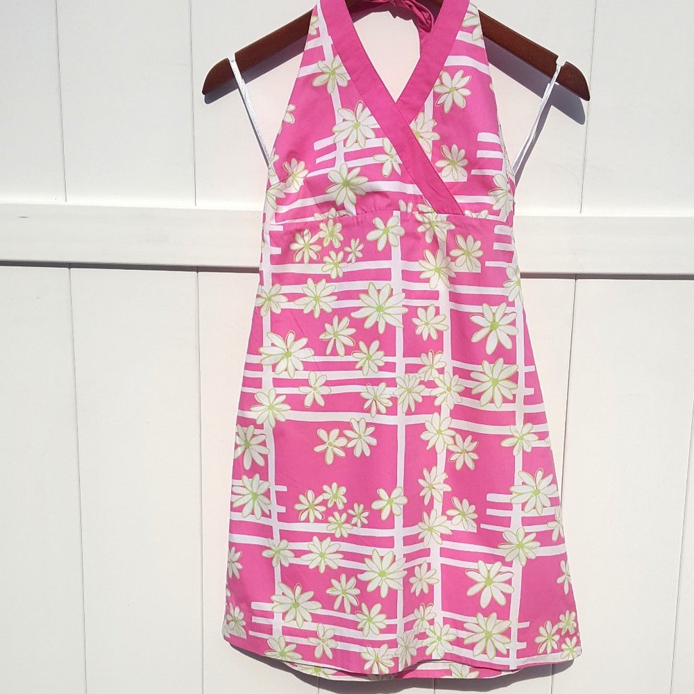 Lilly Pulitzer Halter Dress "Finish Line" print (girl size 12)